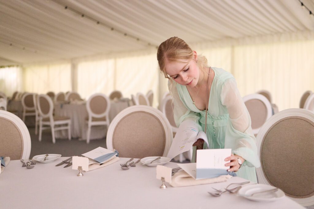 Personalisierte Hochzeitsmenüs lieber 2x kontrolliert